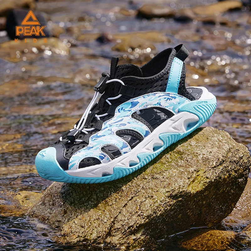 匹克童鞋户外溯溪涉水速干儿童沙滩鞋夏季透气包头凉鞋洞洞运动鞋