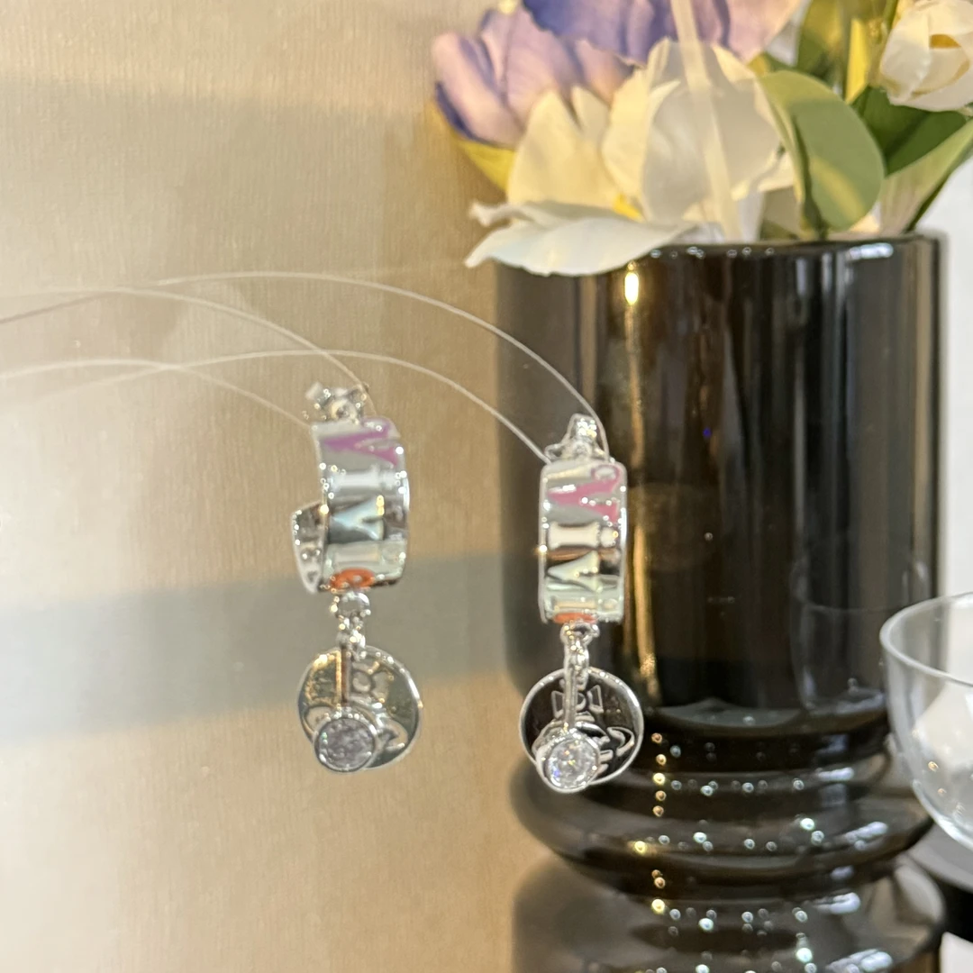 铜合金珐琅耳饰 HRY0-铜合金星球轻奢珐琅个性百搭耳钉HRY0-1231