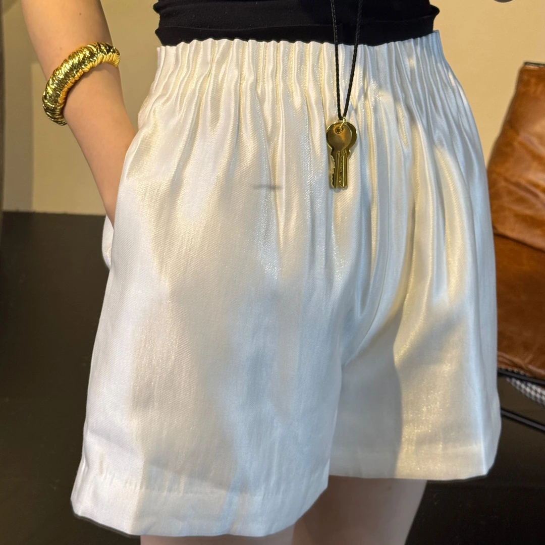 【CHU/2025SSNEW】 《萤迹》褶皱短裤BN2508