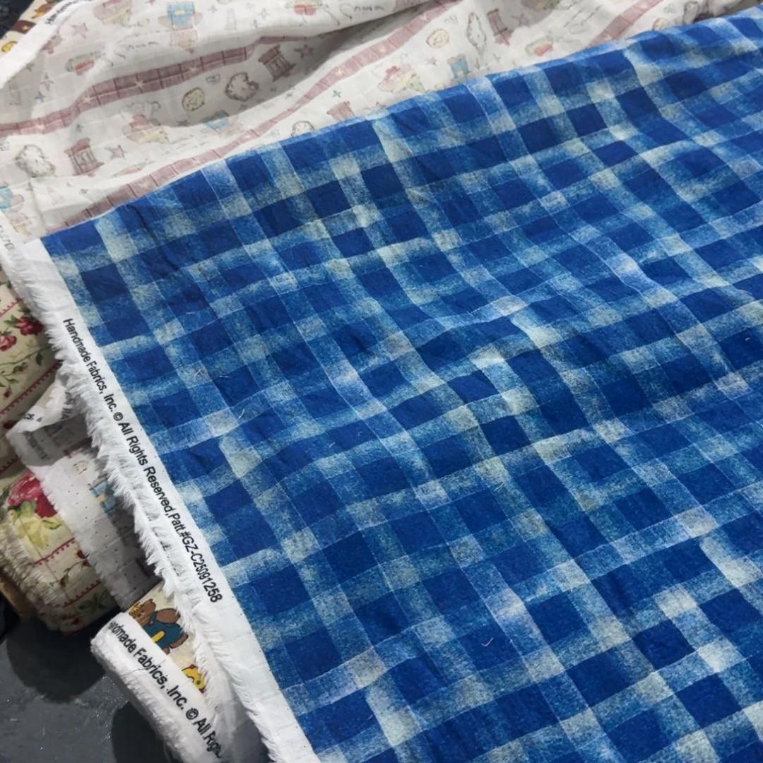 纯棉格子双层纱1米价X1.67米宽E