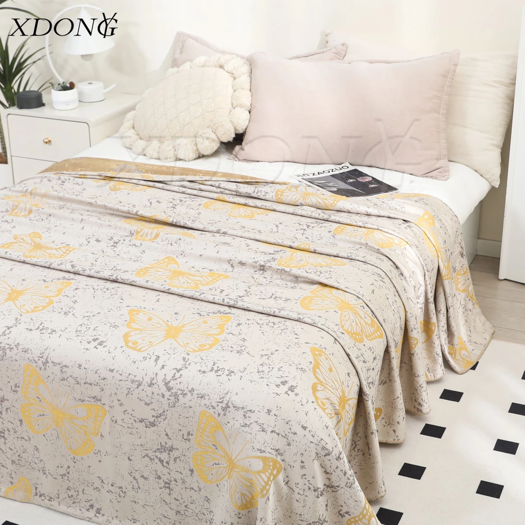 XDONGY(冬云家纺)  高奢 150*200 蝶梦金色天 丝 毯