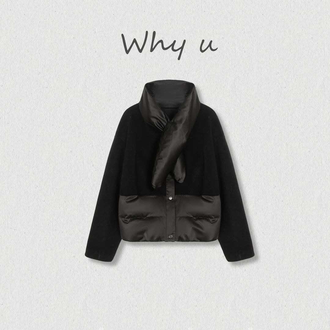 WHY U-25AW羊绒羊毛混纺围脖90白鹅绒羽绒服【】