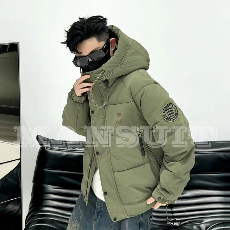 993-5502 2024冬季滑雪保暖锁温男士百搭时尚休闲潮流短款棉外套