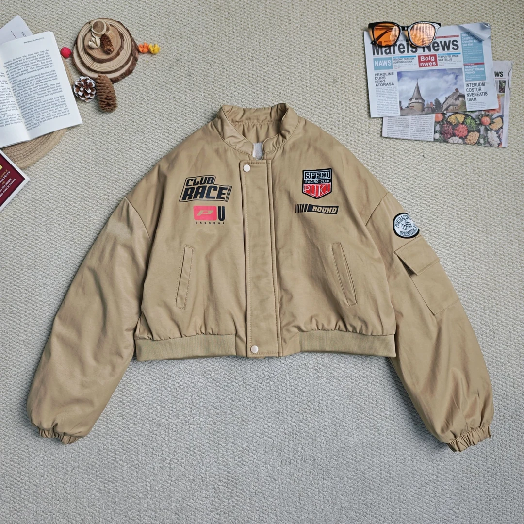 2025早春新款时尚百搭加绒加厚长袖厚外套9183