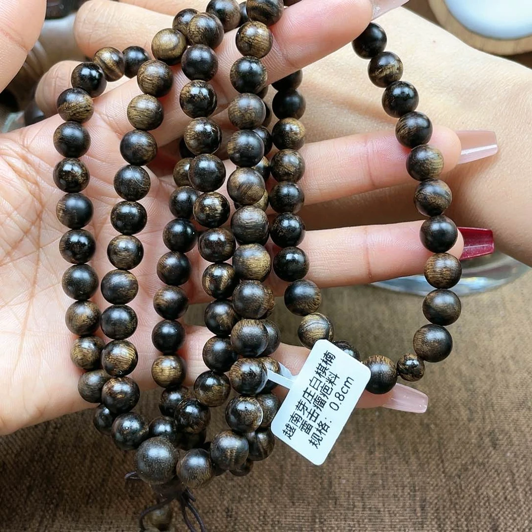 沉香手串酷****鱼越南芽庄白棋楠