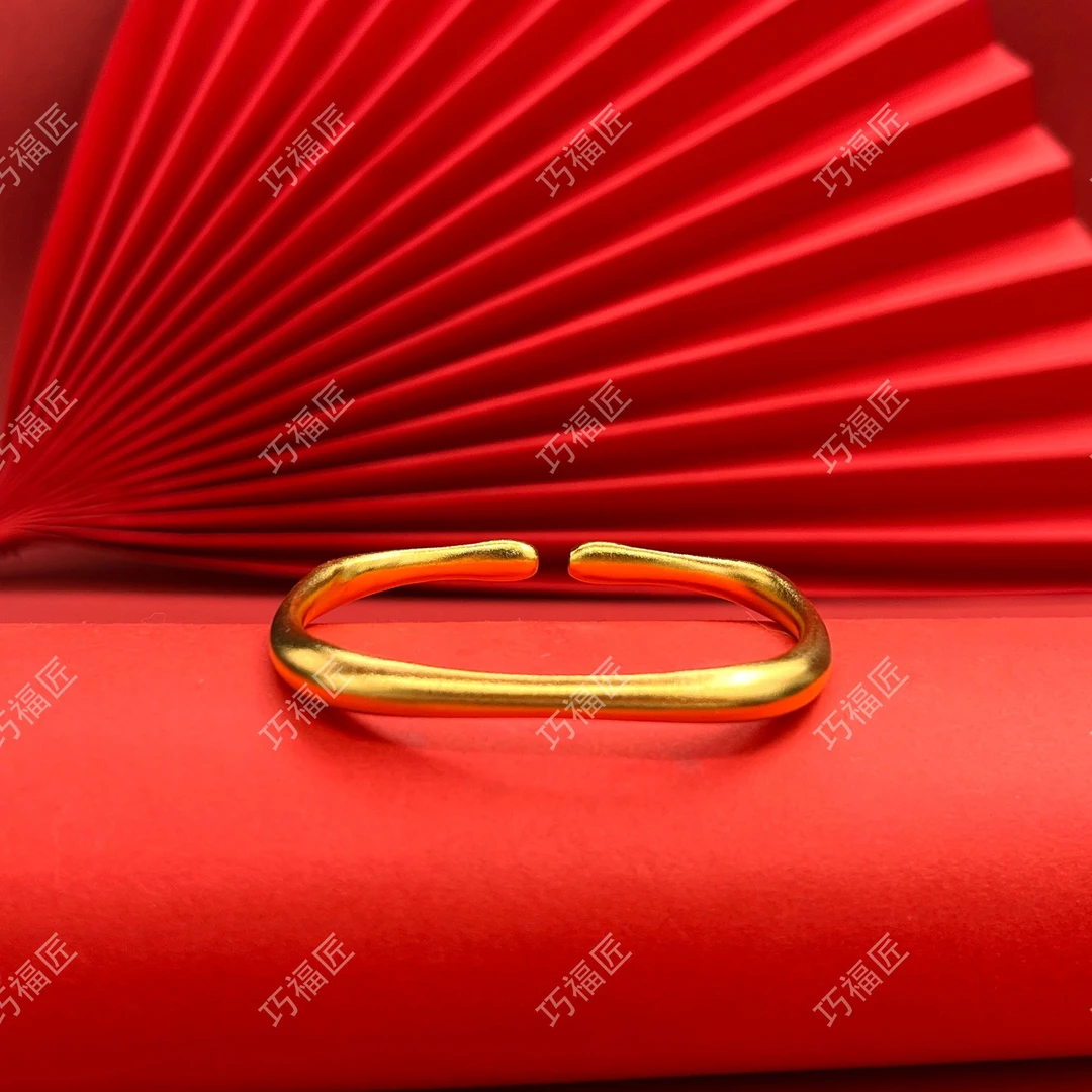 足银手镯 方形手镯 工艺轻奢时尚精美可调节复古简约经典