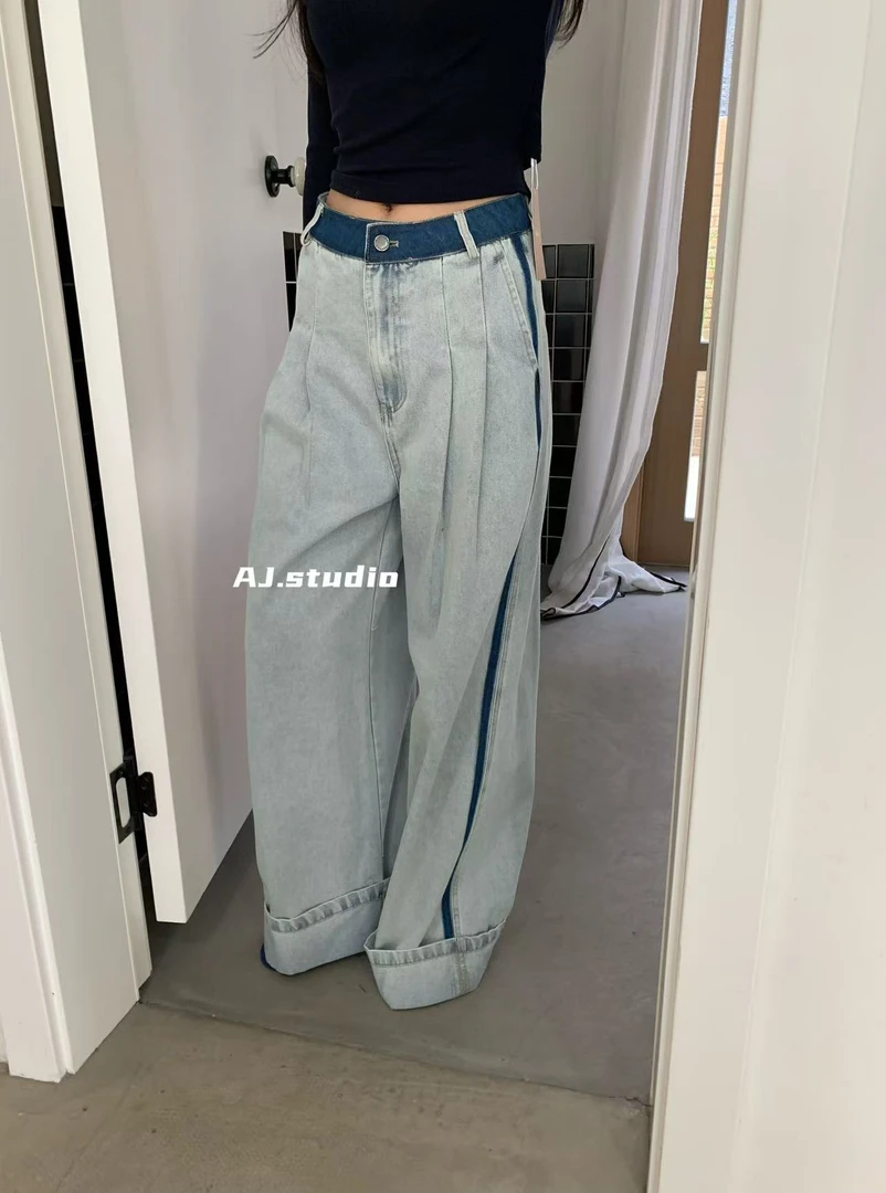 AJ 福（1aj95080#）软牛仔、明线设计阔腿牛仔裤 9-2