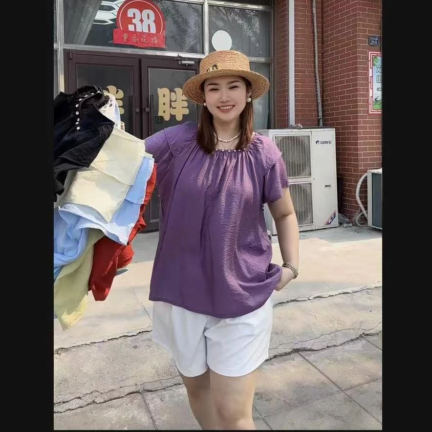 「探戈舞曲」东东家*9531大码新款荷叶边韩系设计感百搭显瘦上衣