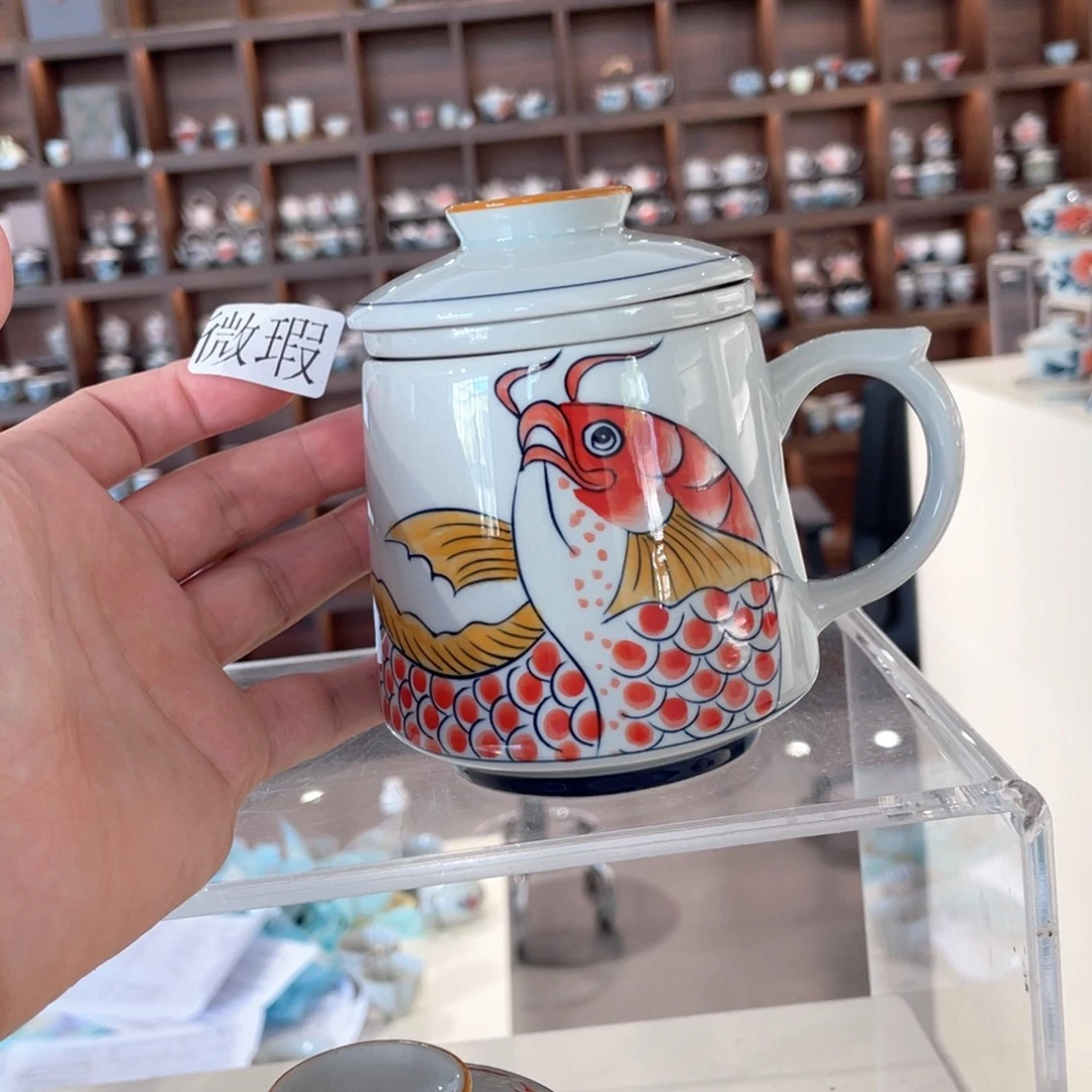 釉下手绘茶具微瑕