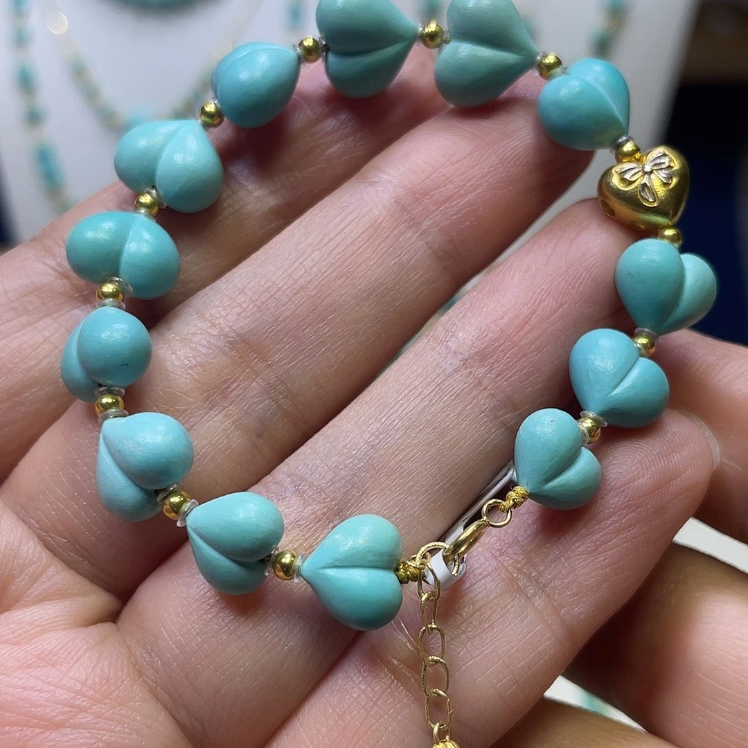 绿松石18K金镶嵌手链