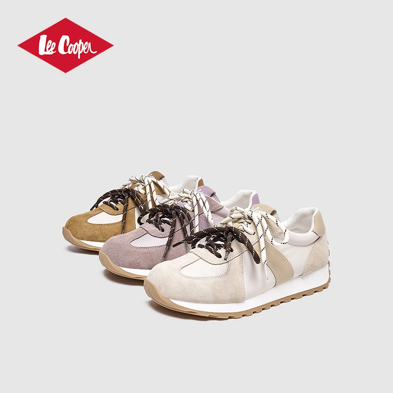 LEE COOPER软底轻便德训鞋女2025新款双鞋带设计运动阿甘鞋板鞋