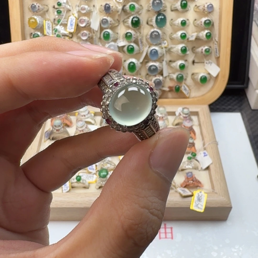 翡翠未镶嵌戒指天然缅甸翡翠A货
