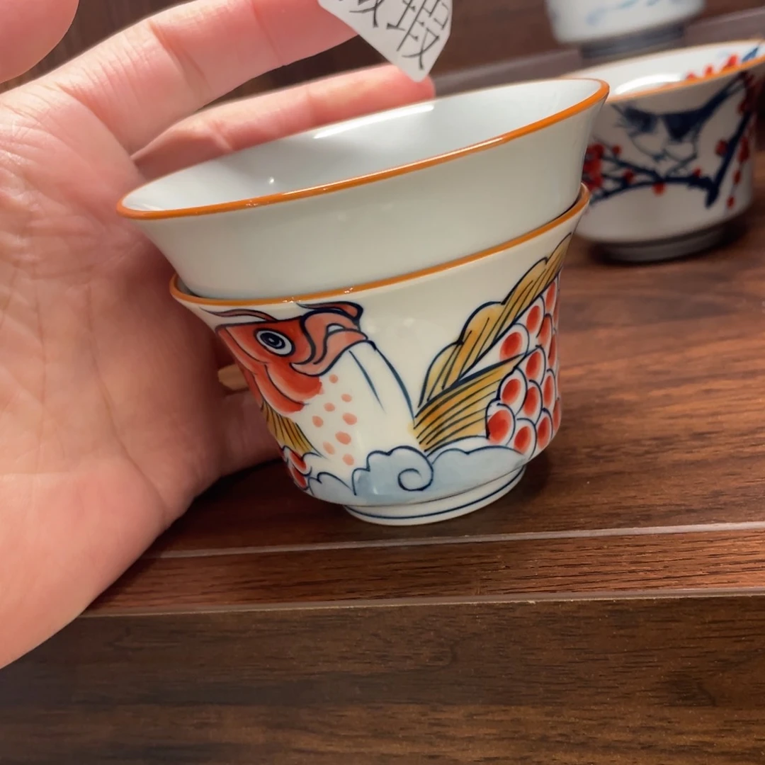 釉下手绘茶具微瑕