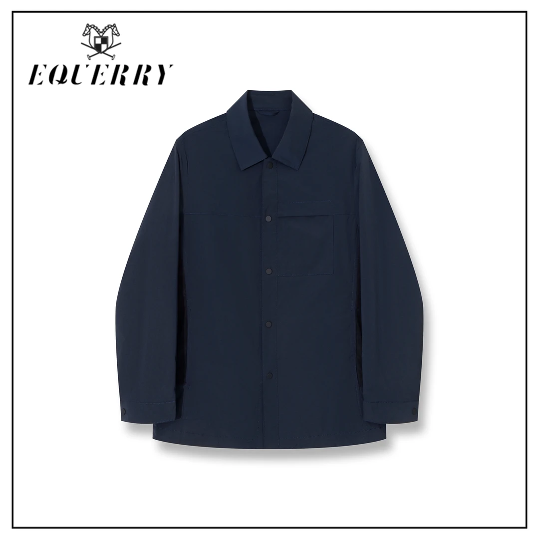 EQ男装春装行政风翻领夹克EQ26B33602-J380