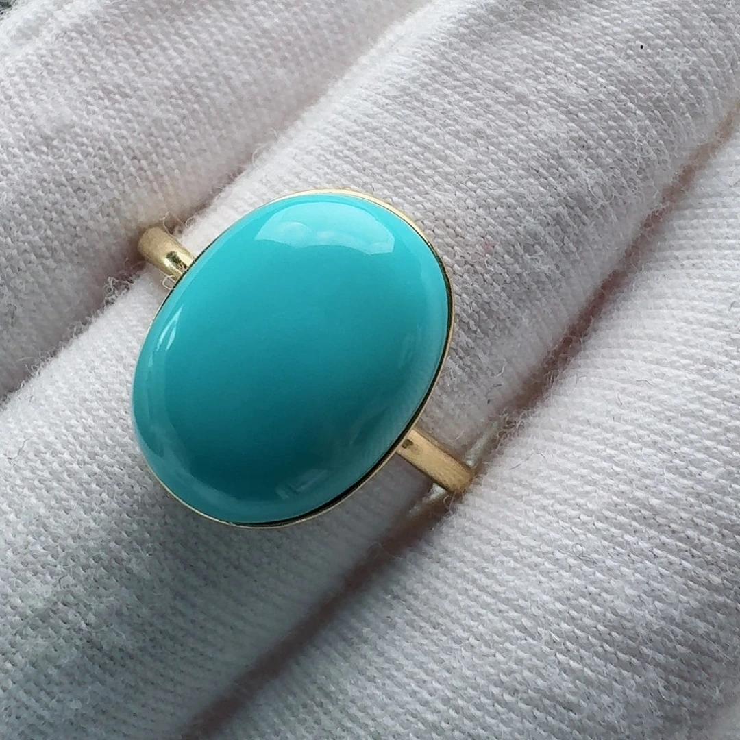 绿松石18K金镶嵌珠宝奇石