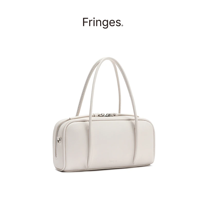 Fringes保龄球包头层牛皮迷你波士顿包单肩斜挎包原创设计师真皮