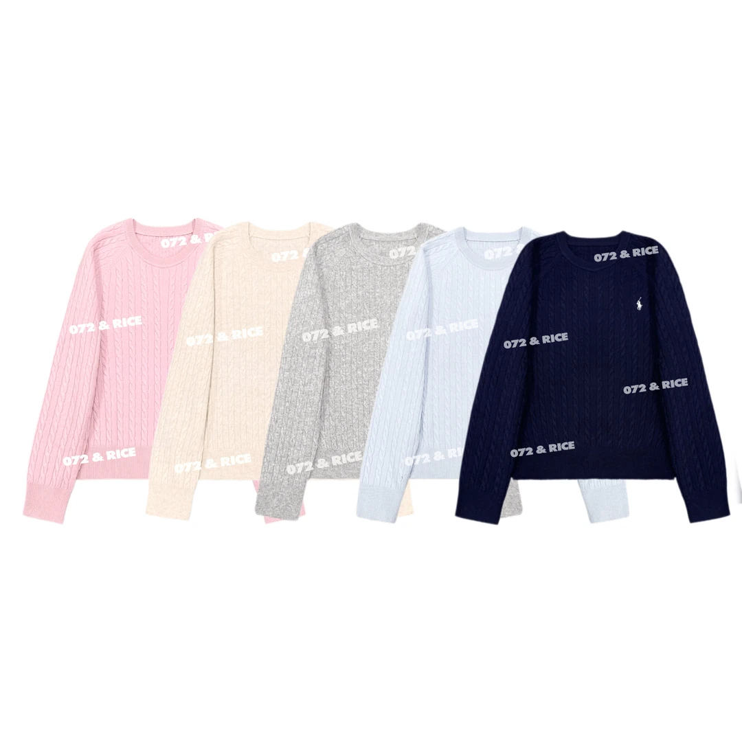 072 & RICE【五羊马】100羊毛 秋冬休闲圆领长袖针织衫 A1285