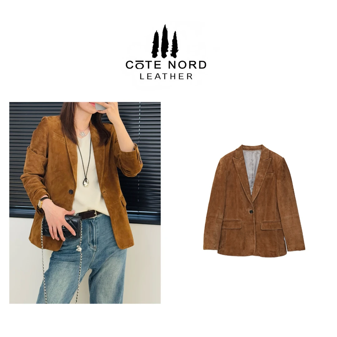 【小钱总】正绒系列 公主线西装外套真皮皮衣 PY QJH-23002