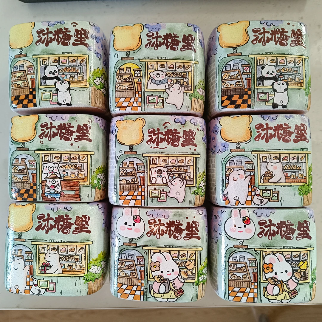 手绘多肉花盆粗陶硅质颜料卡通网红可爱素烧方形精美花盆