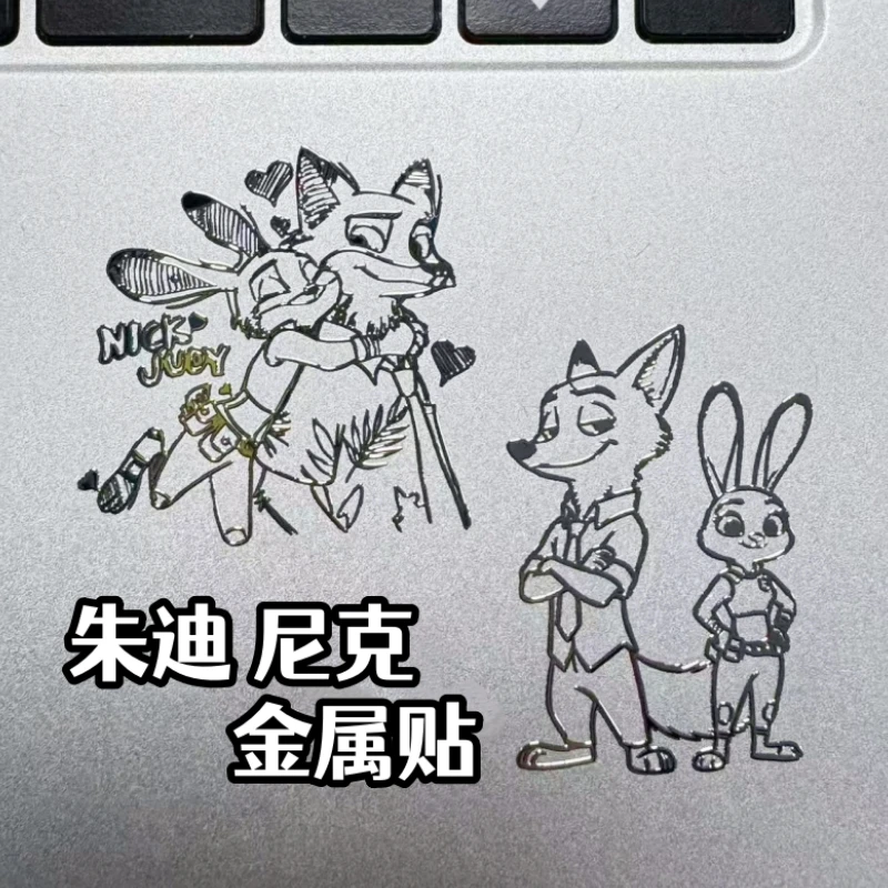 尼克朱迪金属贴纸DIY手账手机电脑3D立体装饰贴画疯狂动物城贴纸