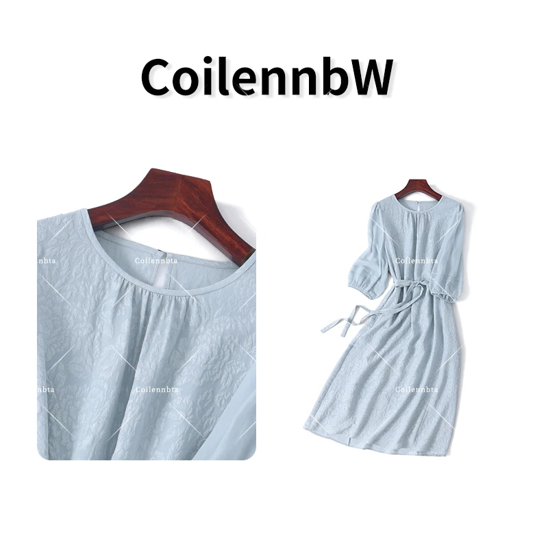 【CC粉丝专享】真丝桑蚕丝法式冠乐绉连衣裙收腰显瘦夏季新款TP0290