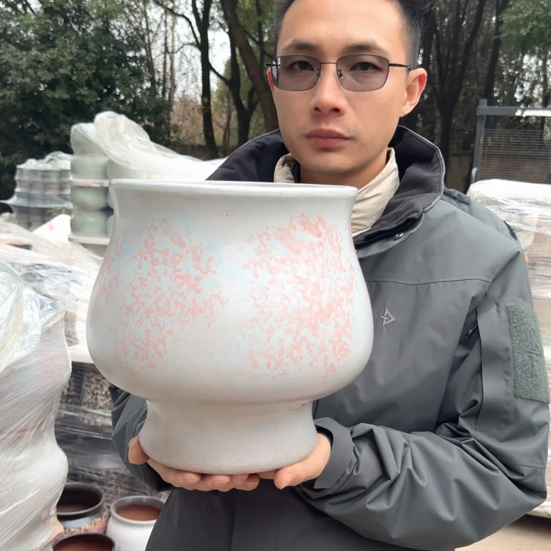 紫砂花盆口22高25（一个胖精灵大号粉