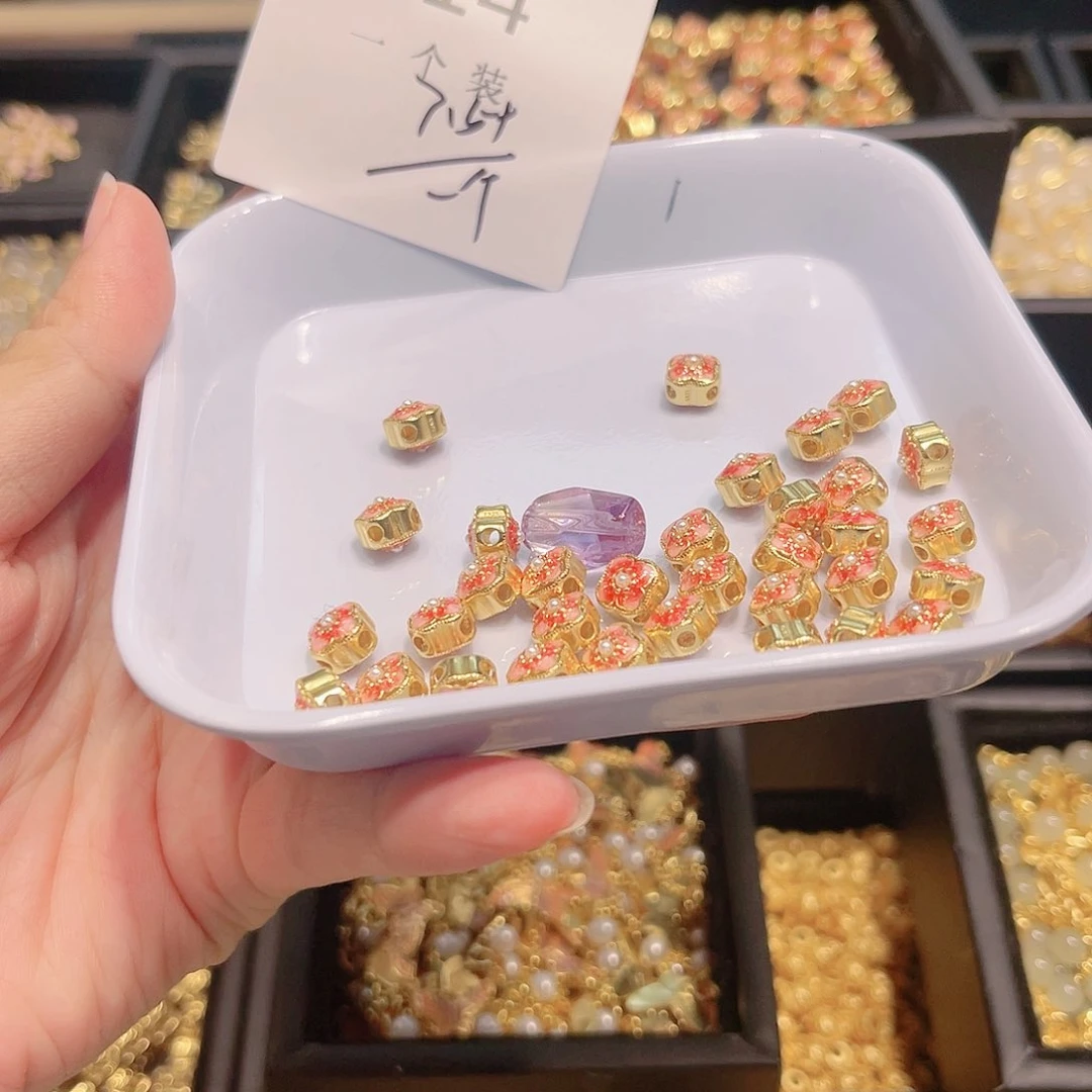 水晶珠宝半成品银S925镀金镶嵌14