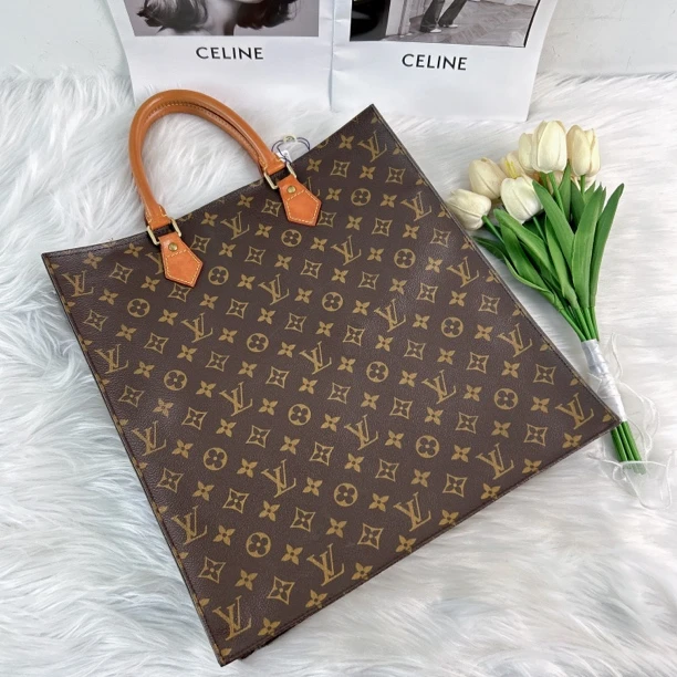 95新 LouisVuitton/路易威登 路易威登老花大琴谱手提包