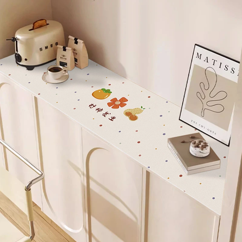 客厅茶几桌垫卡通餐桌布防水防油免洗轻奢高级感皮革茶几垫保护垫