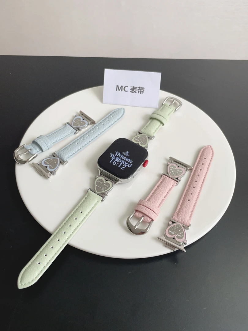 MC适用华为fit4手表good luck小狗fit3表带荔枝纹真皮fit4pro腕带