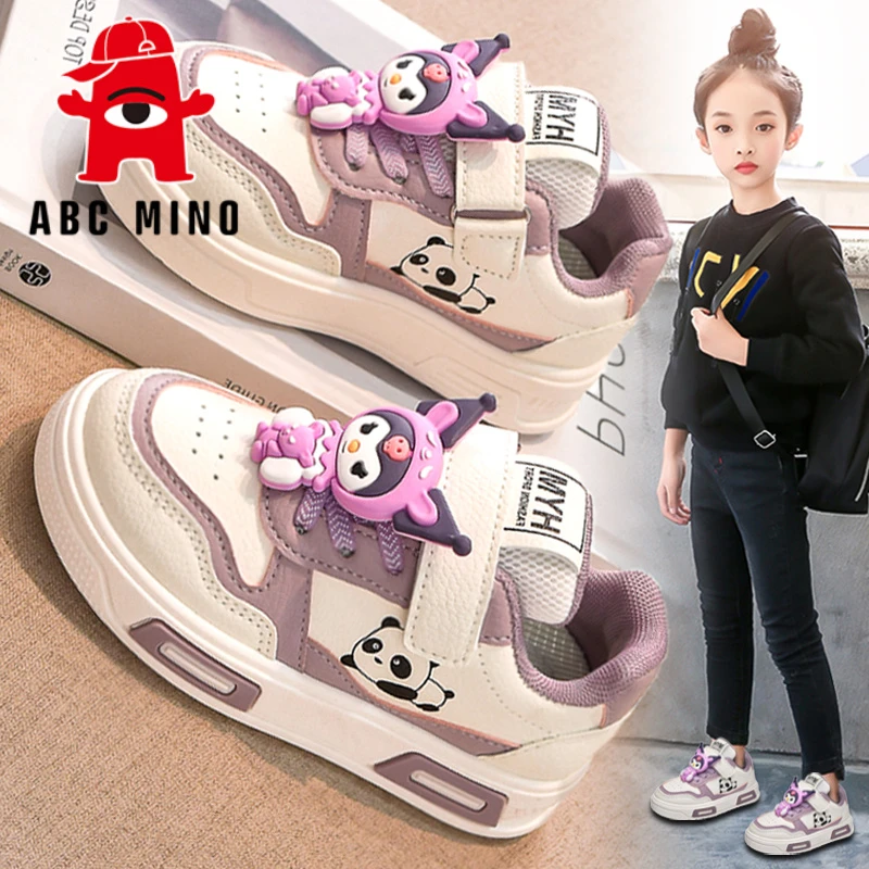 ABC MINO女童鞋2025新款夏季魔术贴儿童板鞋中大童轻便软底运动鞋