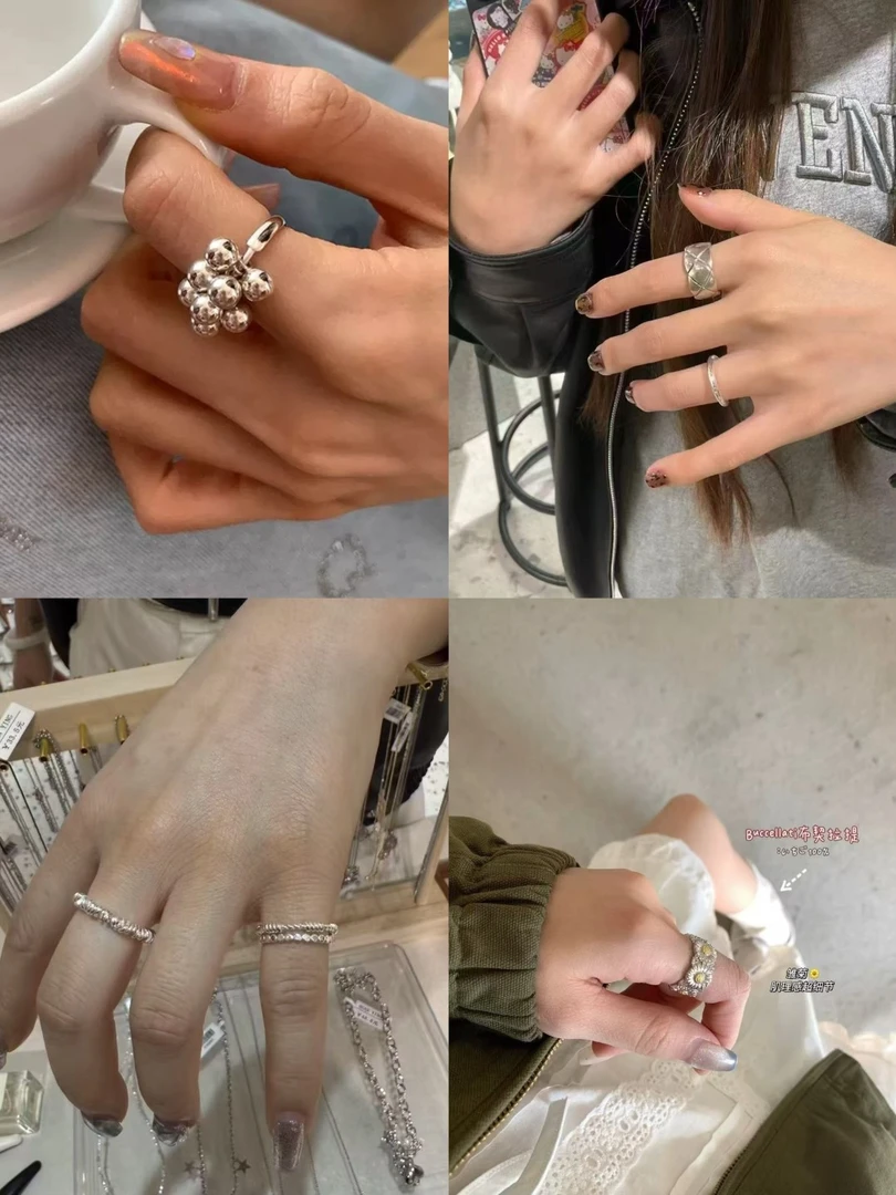 铁合金戒指 「MyFioielli｣ins冷淡风银色戒指小众设计合集ZJ1