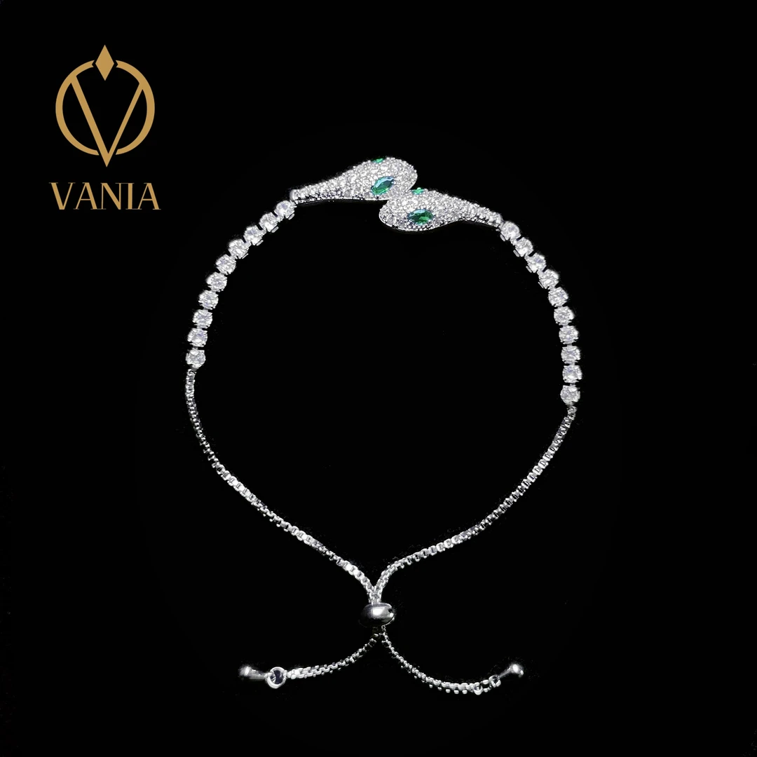 合金手链 VANIA/樊尼娅轻奢满钻超闪手链 三色蛇年限定可调节高级