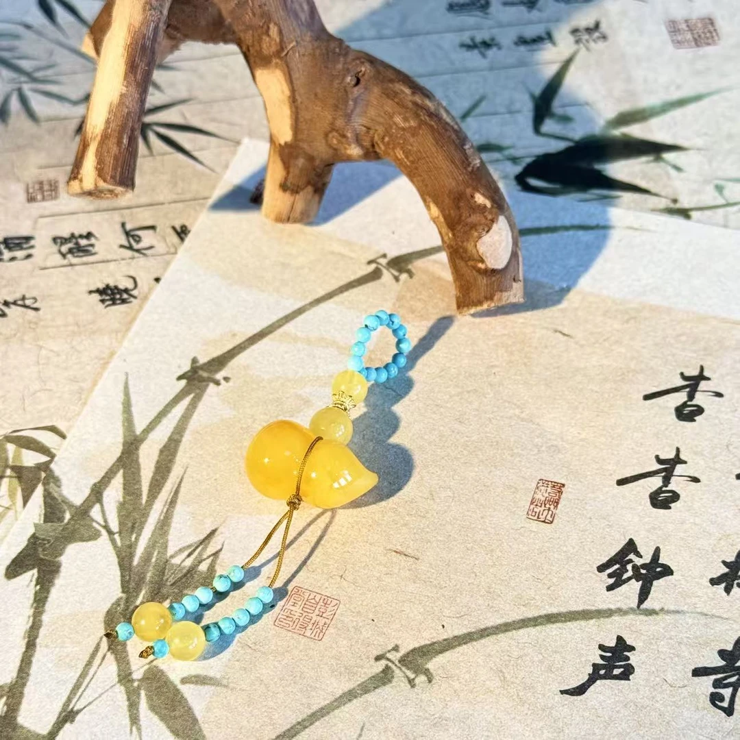 【景润】天然原矿琥珀蜜蜡葫芦文玩diy万能百搭提溜挂件 多样性发一