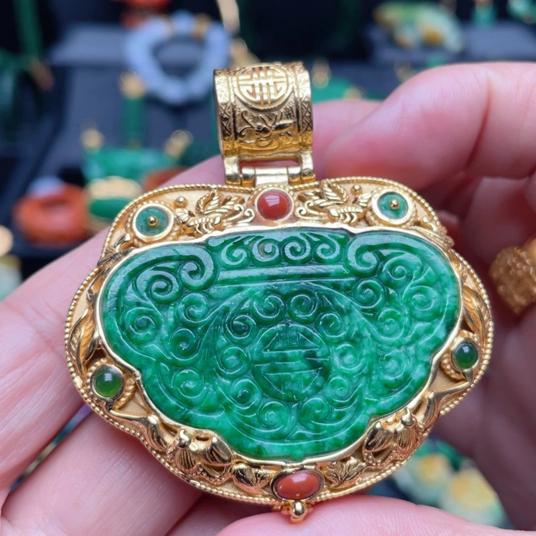 翡翠银S925镶嵌颈饰