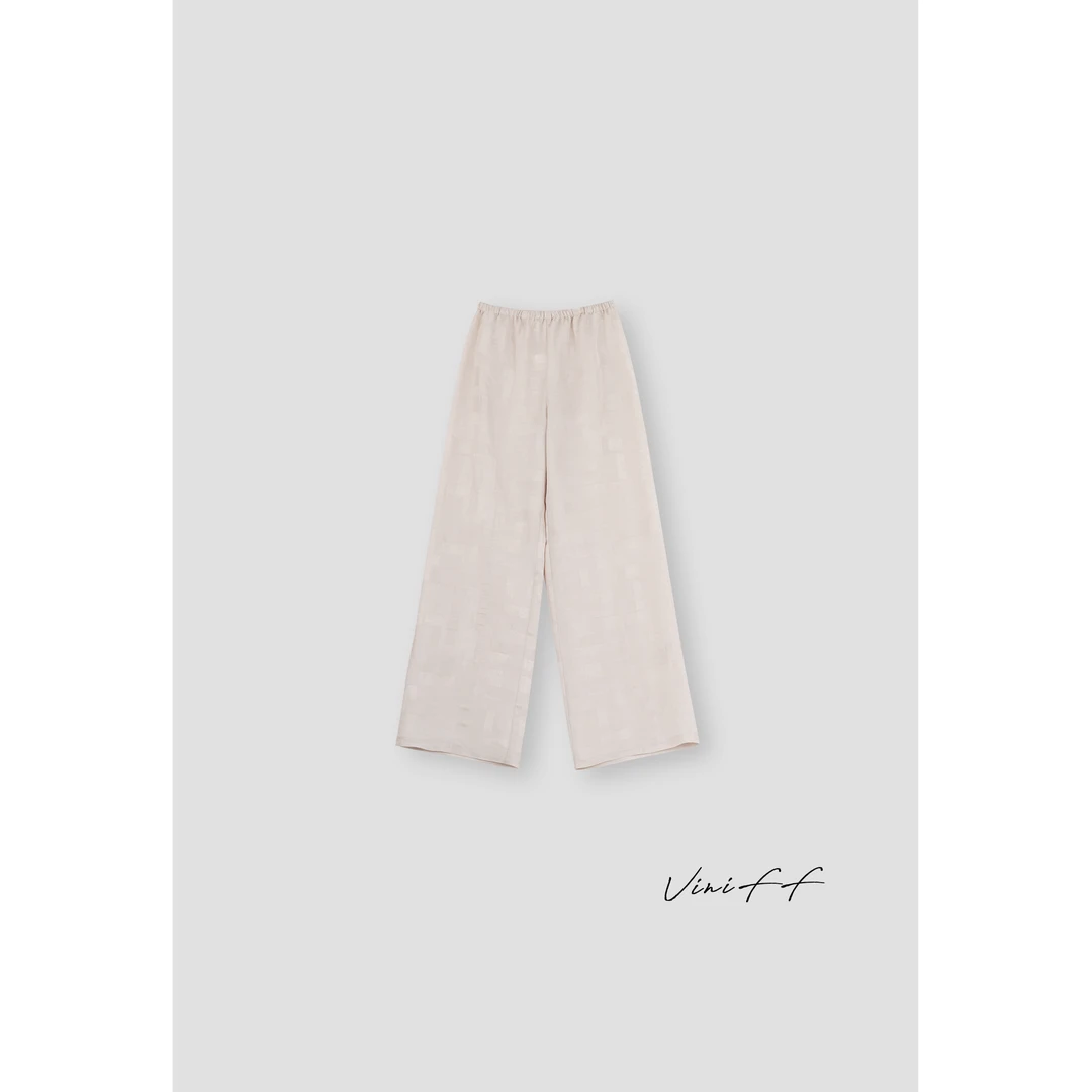 ViniFF薇妮｜2025S/S 早春新款 松紧带棋盘格时尚休闲裤WZ5CK033