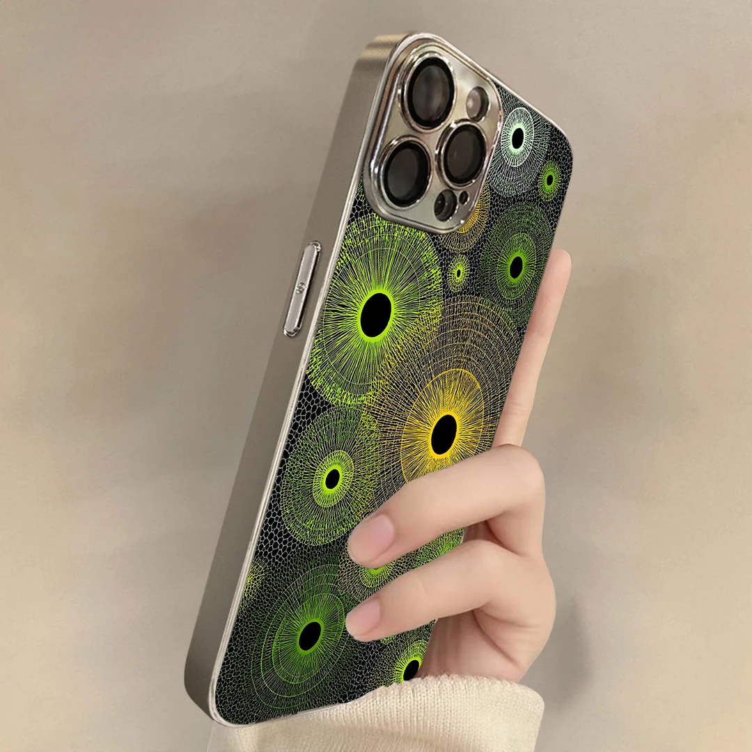 绿芒涡旋适用苹果17promax手机壳复古皮纹网红同款数码配件高级感