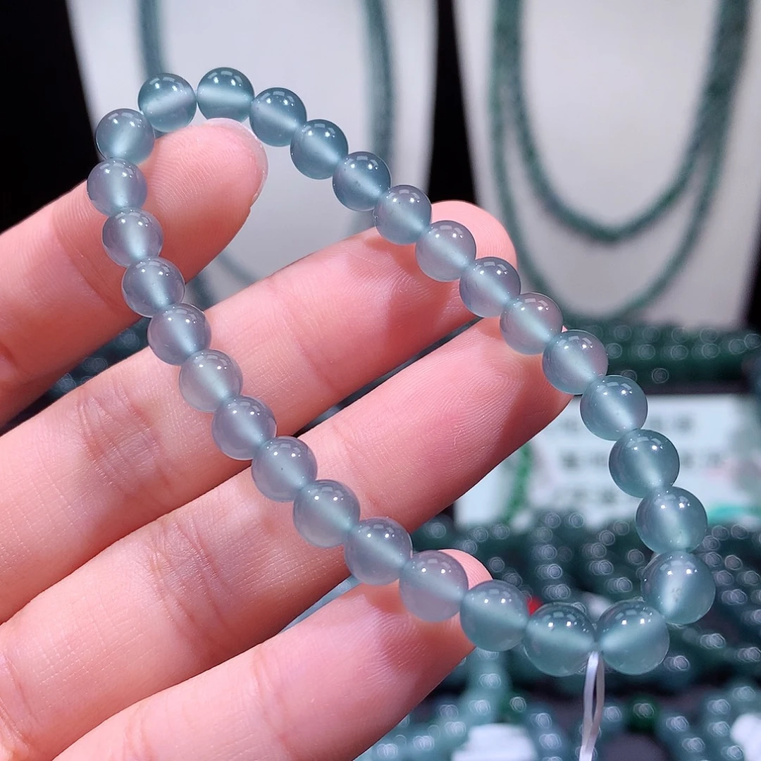 翡翠未镶嵌手链天然a货翡翠手串6.5