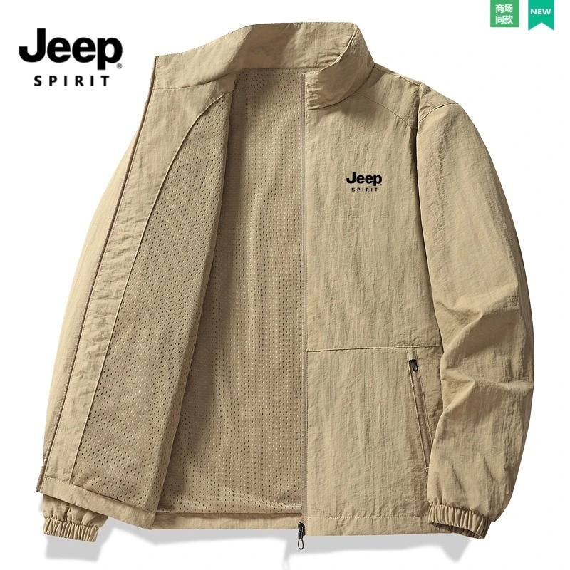 Jeep吉普夹克外套男春秋季休闲宽松男士大码立领户外上衣春季