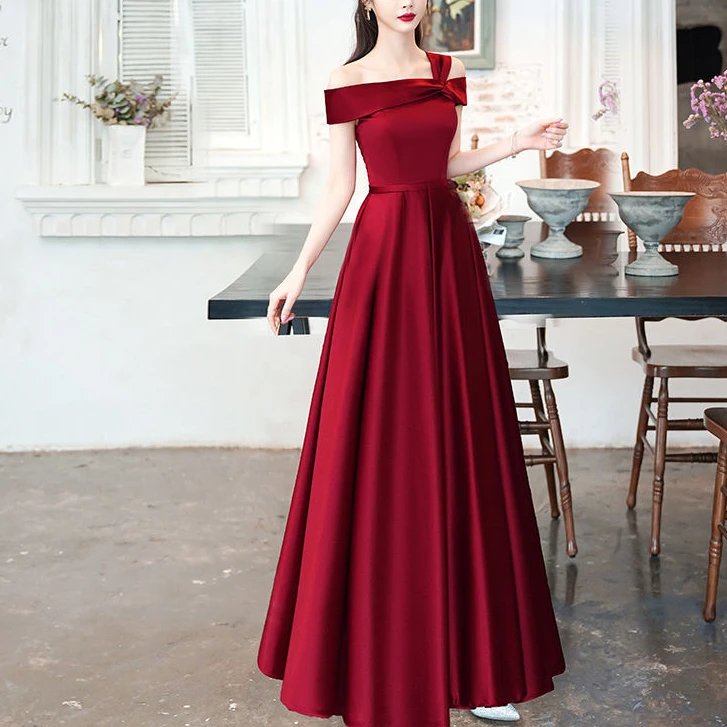 2024款优雅缎面新娘结婚订婚回门高端敬酒服晚礼服日常可穿彰