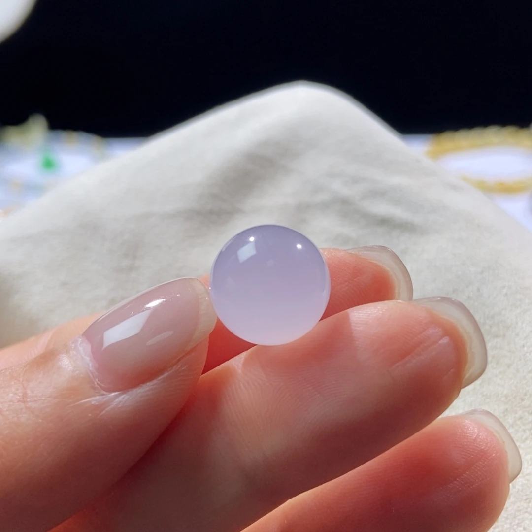 翡翠未镶嵌颈饰冰粉淡色卡12.6mm