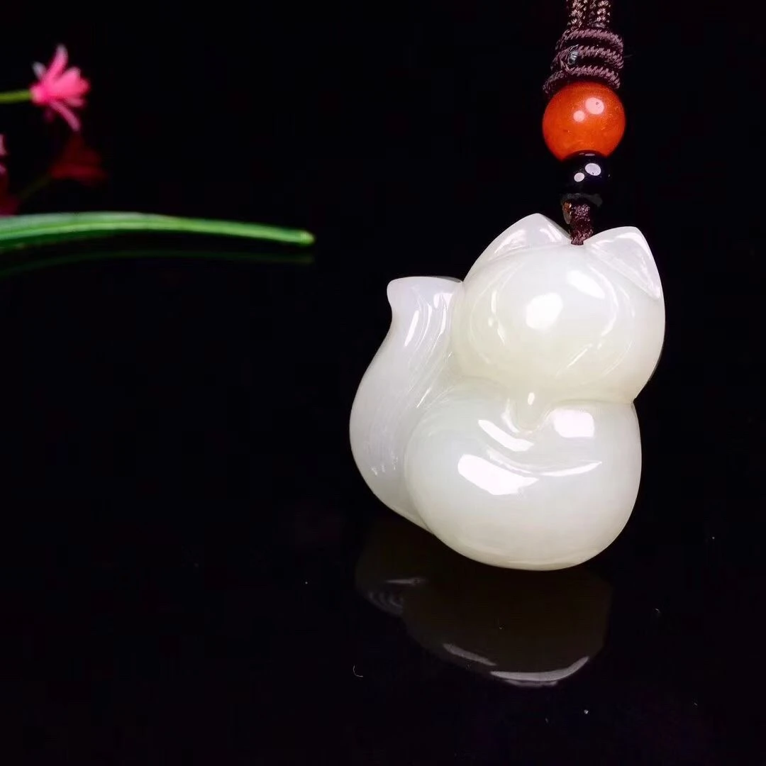 高端和田玉小狐狸吉祥如意美好的爱情美丽机敏魅力挂件牌子吊坠