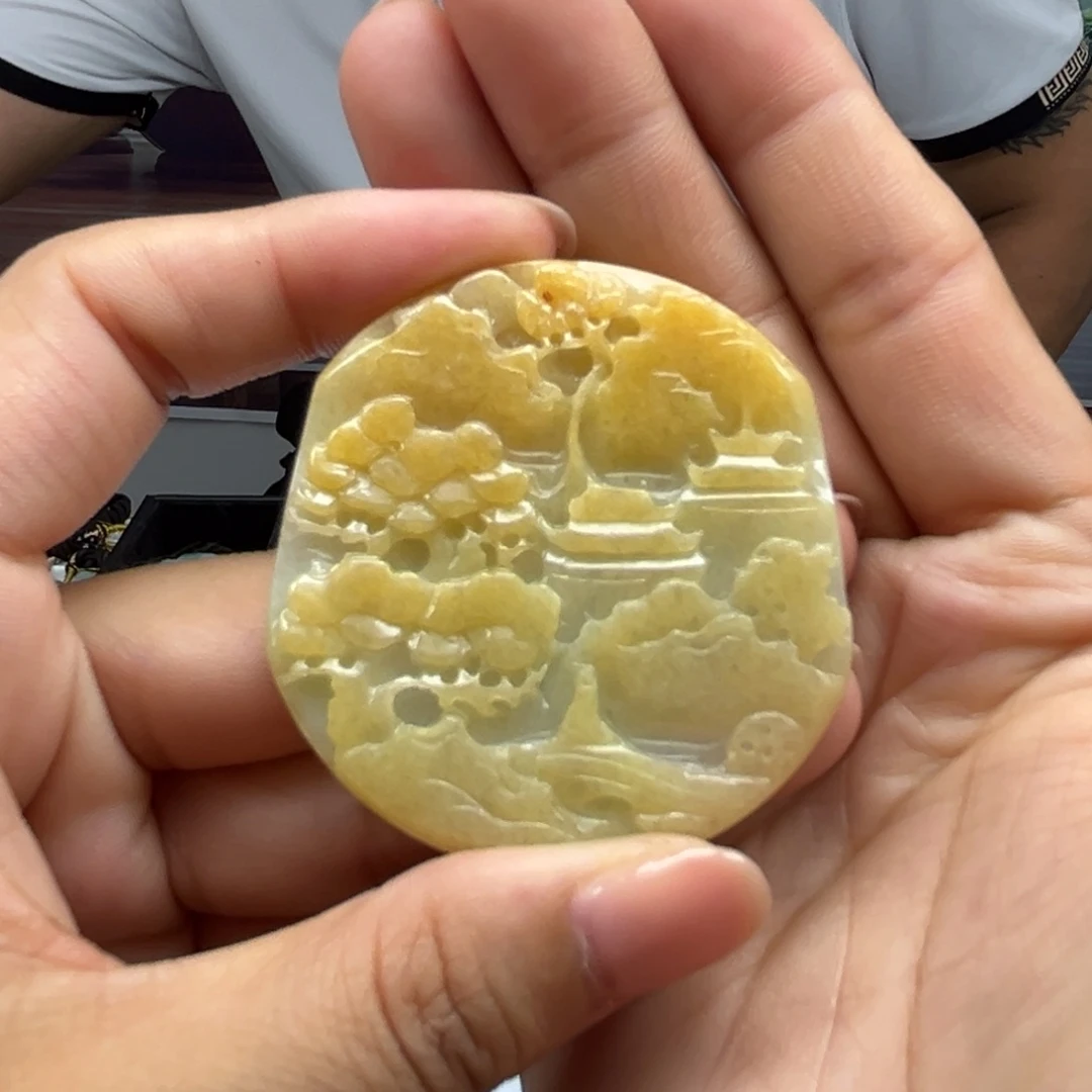 翡翠未镶嵌颈饰天然