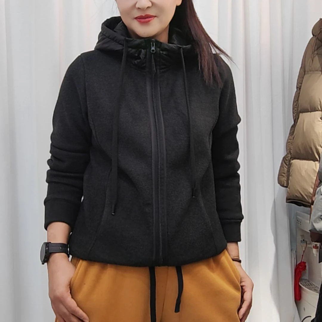 (郑州银基)加绒口袋款加厚卫衣时尚常规款连帽保暖纯色秋冬