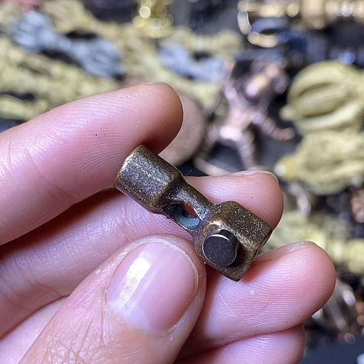 藏传老铜双头印章