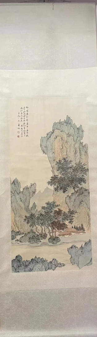 现代渔村山水装饰画