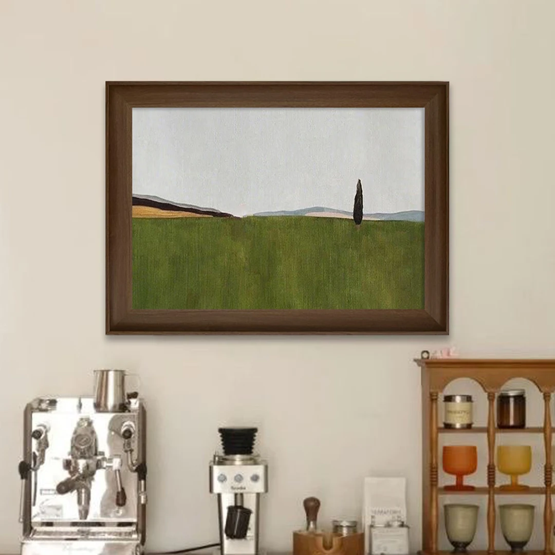 SA23远野现代法式复古客厅背景装饰画北欧中古风餐厅玄关风景挂画