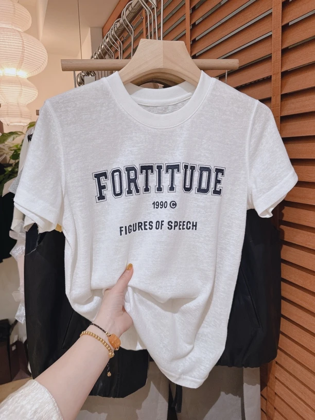 新款高品质欧货字母短袖