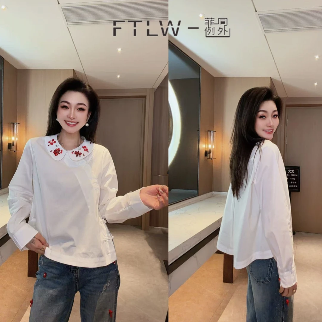 FTLW-【镶钻衬衫】高级感气质时尚优雅上衣-4160