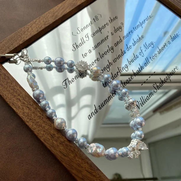 2739蓝色小众原创手机链